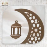 ⁦Golden Wooden Crescent Décor with Hanging Lantern⁩ - الصورة ⁦2⁩