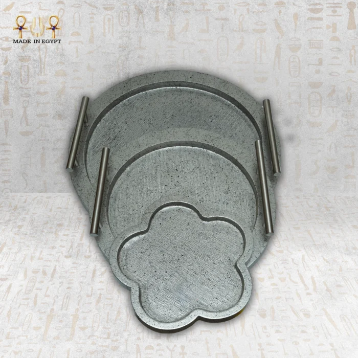 ⁦Silver Crescent and Cloud Serving Tray Set⁩ - الصورة ⁦2⁩