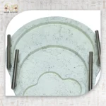 ⁦Silver Crescent and Cloud Serving Tray Set⁩ - الصورة ⁦4⁩