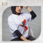 ⁦تيشيرت أوفر سايز بطبعة طائر الفينيق⁩ - الصورة ⁦13⁩