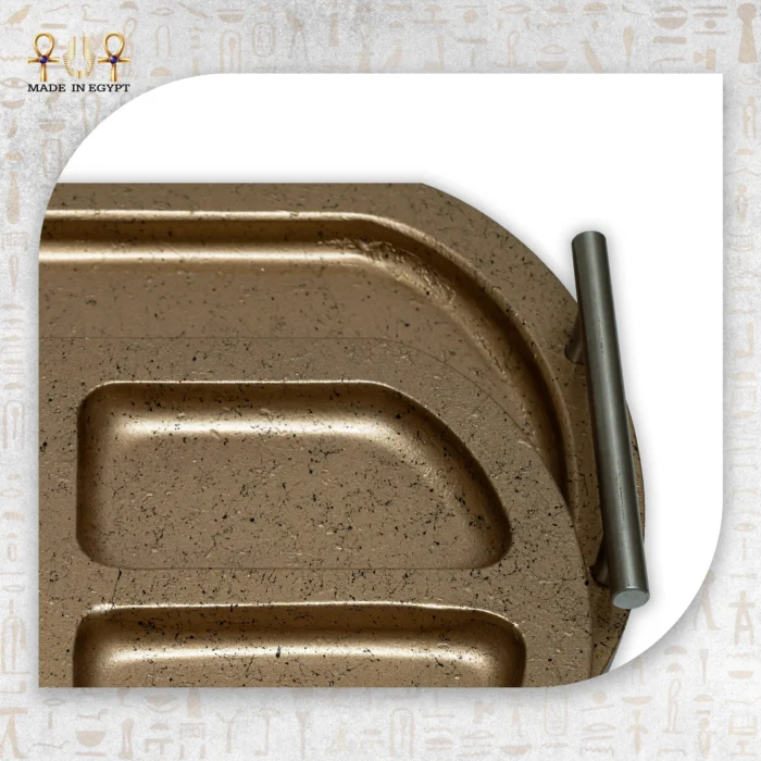 ⁦Gold Divided Serving Tray with Side Handles⁩ - الصورة ⁦2⁩