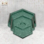 Green Marble Effect Hexagon Serving Tray