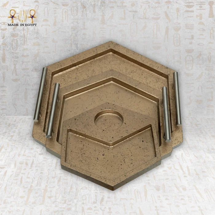 Green Marble Effect Hexagon Serving Tray - Image 3