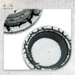 ⁦Black Marble Effect Round and Flower Coaster Set⁩ - الصورة ⁦3⁩