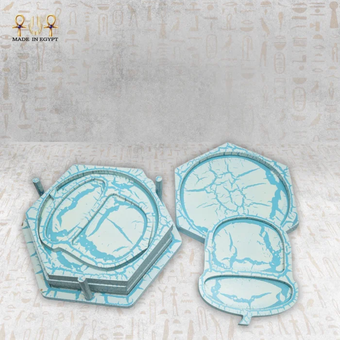 Turquoise Marble Effect Serving Tray Set - Image 12