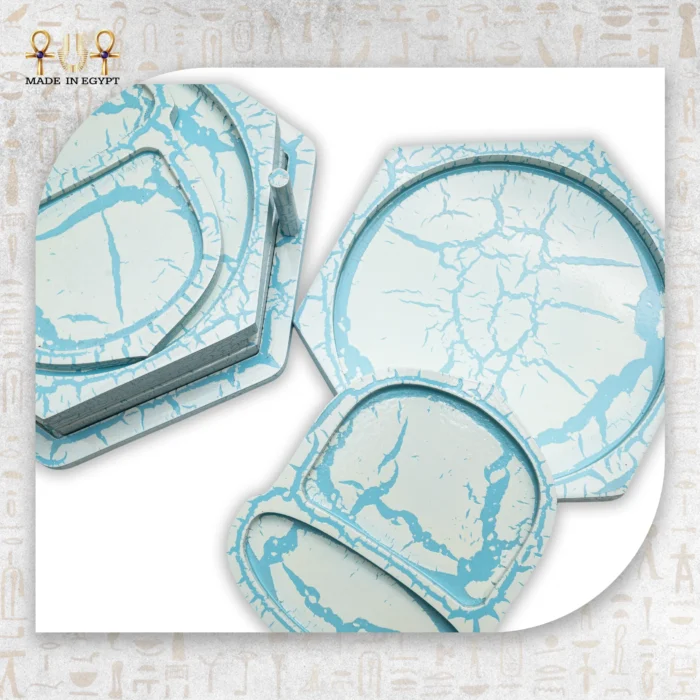 Turquoise Marble Effect Serving Tray Set - Image 11