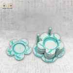 Turquoise Marble Effect Serving Tray Set - Image 4