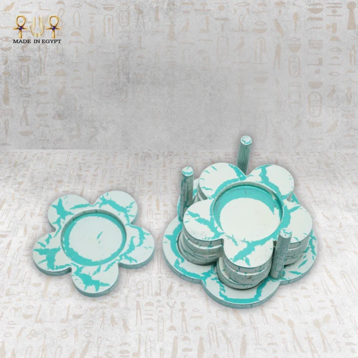 Turquoise Marble Effect Serving Tray Set - Image 4