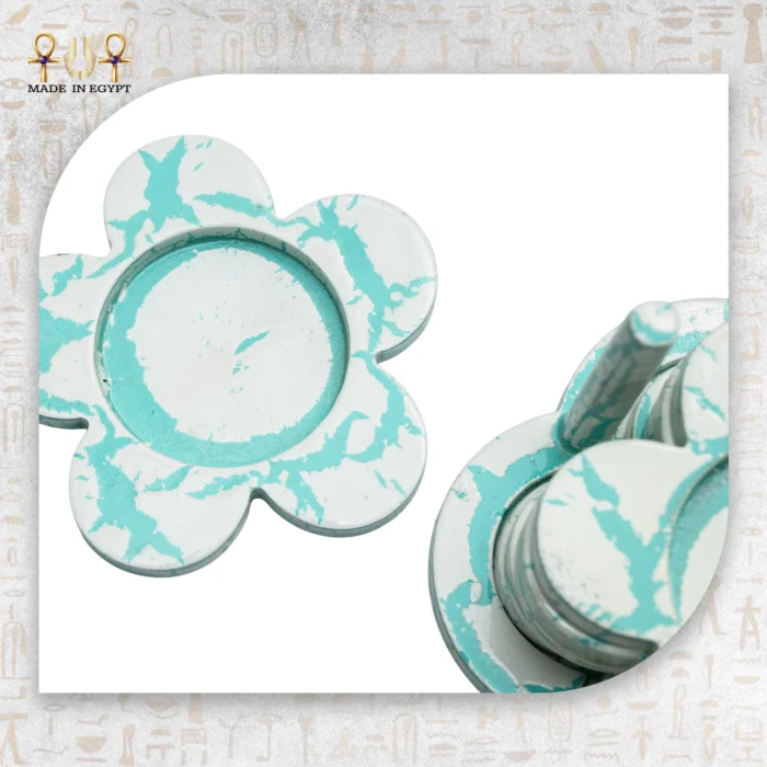 Turquoise Marble Effect Serving Tray Set - Image 3
