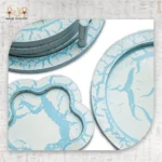Turquoise Marble Effect Serving Tray Set