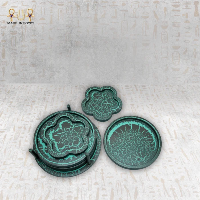 Turquoise Marble Effect Serving Tray Set - Image 21