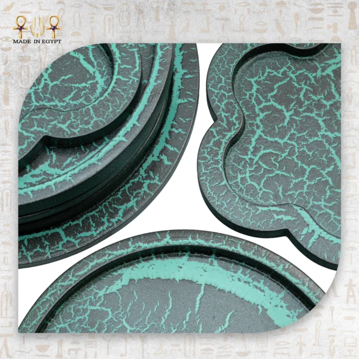 Turquoise Marble Effect Serving Tray Set - Image 20