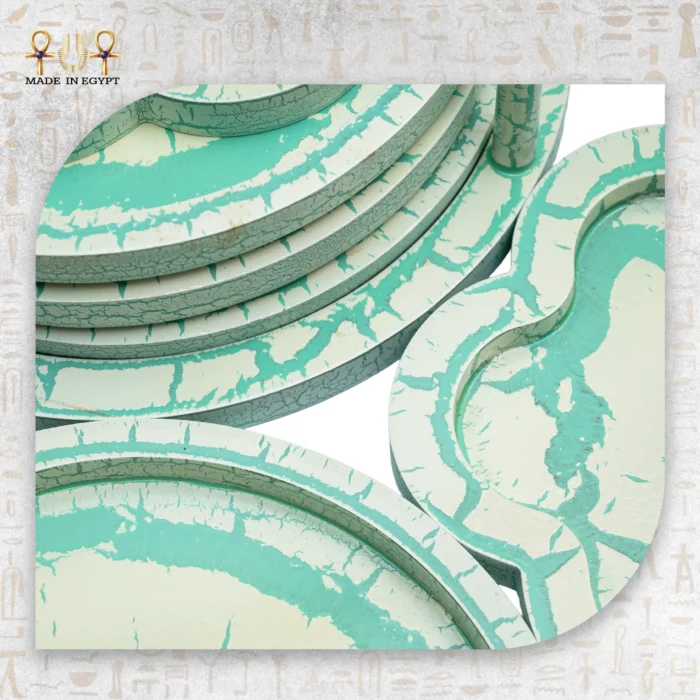 Turquoise Marble Effect Serving Tray Set - Image 18