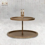 Antique Gold Two-Tier Round Serving Stand