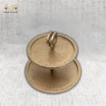 ⁦Antique Gold Two-Tier Round Serving Stand⁩ - الصورة ⁦2⁩