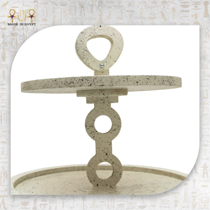 ⁦Antique Gold Two-Tier Round Serving Stand⁩ - الصورة ⁦4⁩