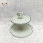 ⁦Antique Gold Two-Tier Round Serving Stand⁩ - الصورة ⁦3⁩