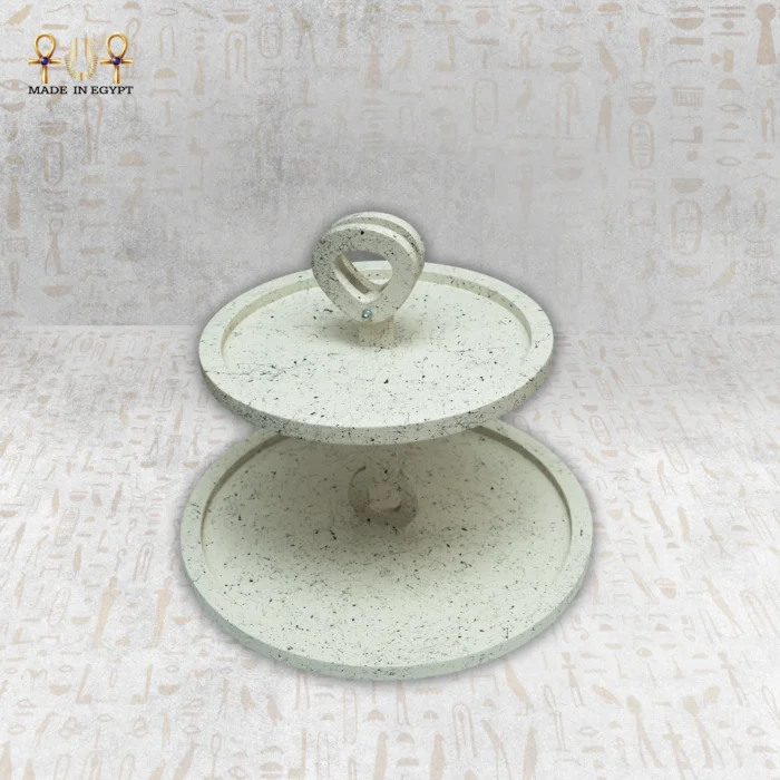 ⁦Antique Gold Two-Tier Round Serving Stand⁩ - الصورة ⁦3⁩
