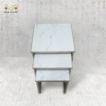 ⁦Marble Look Nesting Tables Set⁩ - الصورة ⁦2⁩