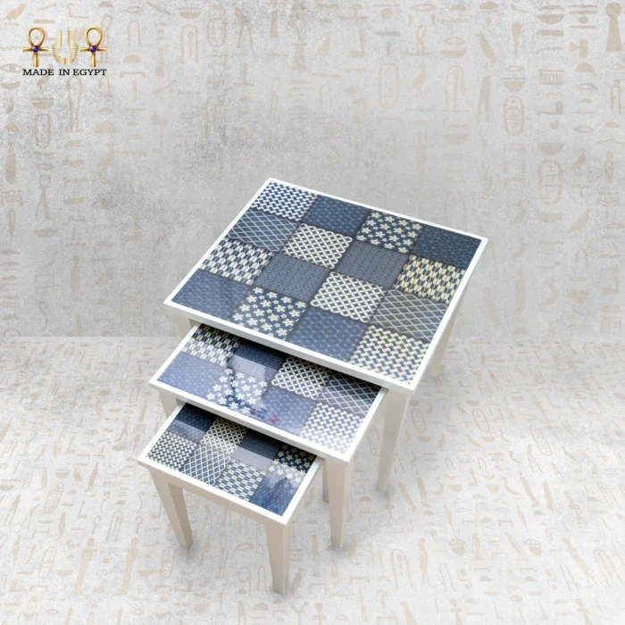 ⁦Geometric Pattern Nesting Tables Set⁩ - الصورة ⁦2⁩