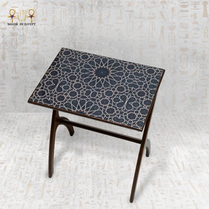 ⁦Luxury Wooden Side Table with Islamic Pattern⁩ - الصورة ⁦4⁩