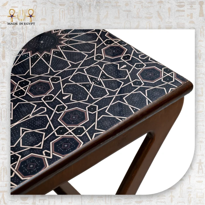 ⁦Luxury Wooden Side Table with Islamic Pattern⁩ - الصورة ⁦3⁩