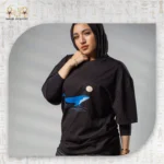⁦تيشيرت أوفر سايز بطبعة الحوت والقمر⁩ - الصورة ⁦6⁩