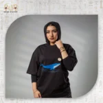 ⁦تيشيرت أوفر سايز بطبعة الحوت والقمر⁩ - الصورة ⁦7⁩