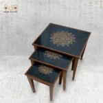 ⁦Luxury Mandala Nesting Tables Set⁩ - الصورة ⁦2⁩