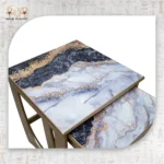 Luxury Marble Effect Nesting Tables Set - Image 2
