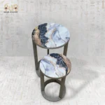 Round Marble Effect Nesting Tables Set