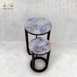 Gold Marble Round Nesting Tables Set