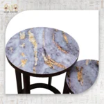 Gold Marble Round Nesting Tables Set - Image 2