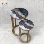 Luxury Marble Round Nesting Tables Set