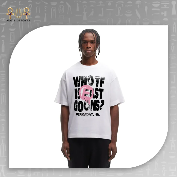 ⁦تيشيرت أوفر سايز بطباعة Who TF Is Lost⁩ - الصورة ⁦2⁩