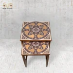 ⁦Luxury Wooden Nesting Tables with Oriental Pattern⁩ - الصورة ⁦2⁩