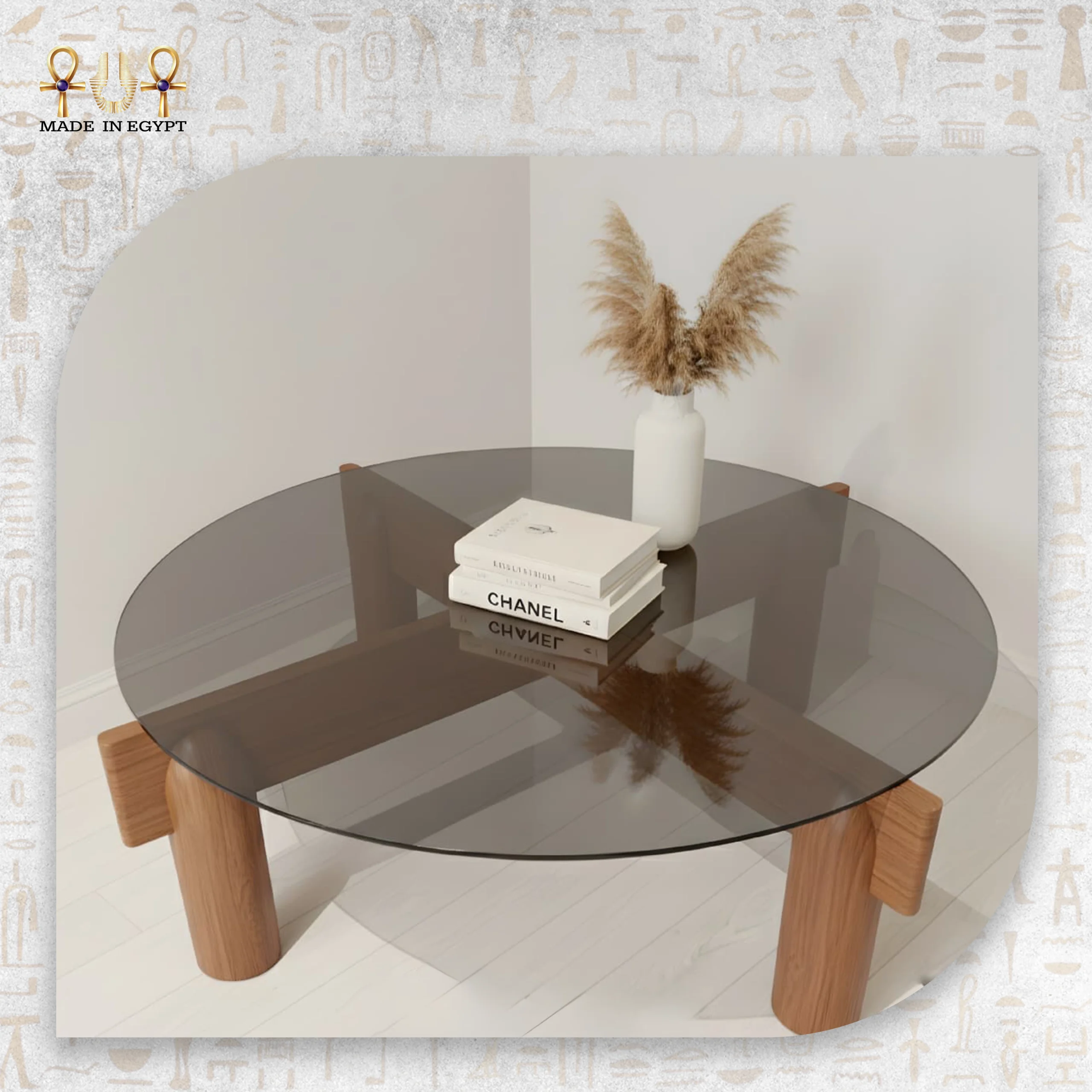 @5A Modern Round Glass Coffee Table Modern Round Glass Coffee Table - Image 1