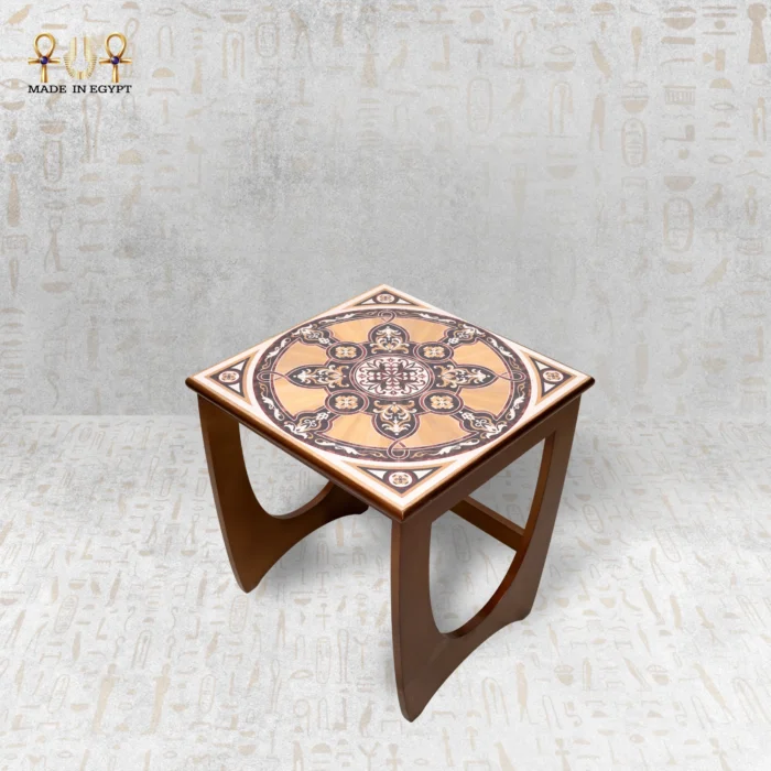 ⁦Luxury Wooden Nesting Tables with Oriental Pattern⁩ - الصورة ⁦4⁩