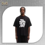 تيشيرت أوفر سايز بطباعة Till Death We Do Art - الصورة 4
