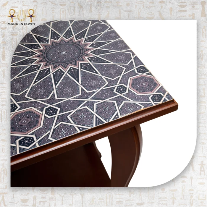 ⁦Islamic Pattern Wooden Side Table⁩ - الصورة ⁦2⁩