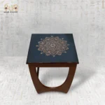 Luxury Wooden Nesting Tables with Gold Mandala Pattern - Image 4