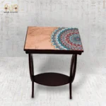 Luxury Wooden Nesting Tables with Colorful Mandala Pattern - Image 4