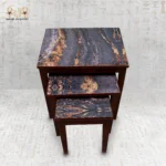 ⁦Luxury Wooden Nesting Tables with Marble-Effect Top⁩ - الصورة ⁦2⁩