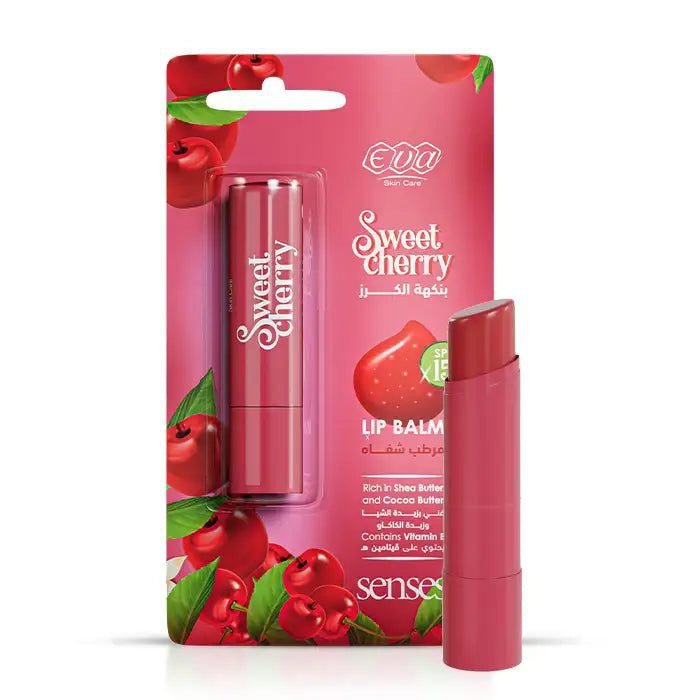 CS0OajRTE1FDMGykSlRvF38GTDxec9foTsuvcPIF.jpg Eva Skin Care Senses Lip Balm Sweet Cherry 4 Gm - Image 1