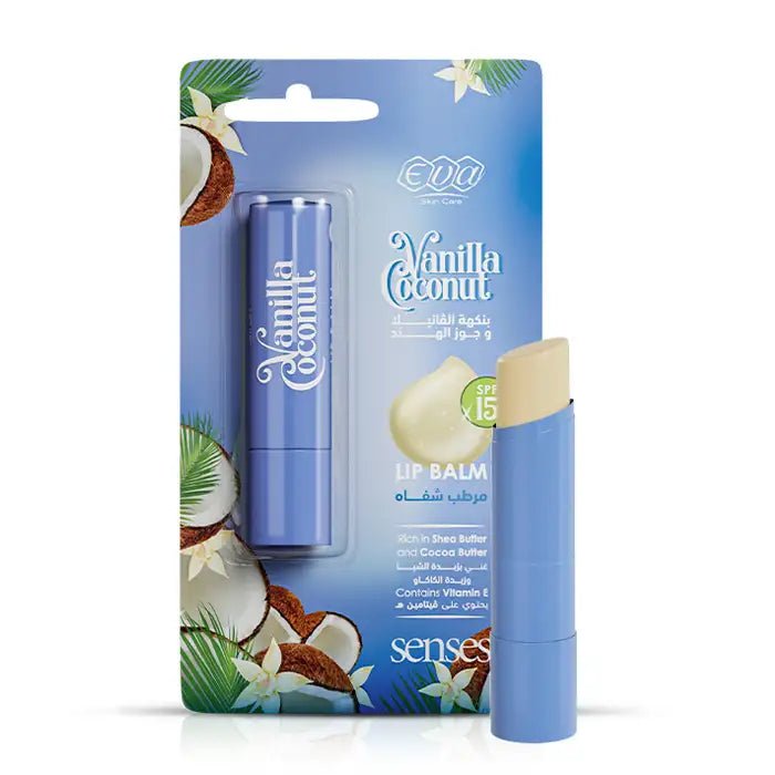 mVp4DiM7MZVGKiTClvTmdUtAlhlDbkMPxBoWW8v0.jpg Eva Skin Care Senses Lip Balm Vanilla Coconut 4 Gm - Image 1