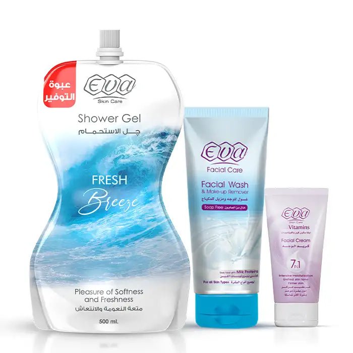 wKeWelA4JcVAiWdeMaolvO5F3jbluQo7V45Q6Q64.jpg Eva Skin Care Pampering Face & Body Kit – For Combined Skin - الصورة 1