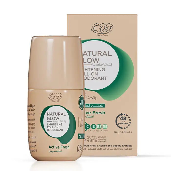 zjbhDYmk11wcHzbae7yZ18ZRAtdgW6dXfzwxBIHL.jpg Eva Skin Care Natural Glow Lightening Roll On Deodorant " Active Fresh " 60 Gm - Image 1